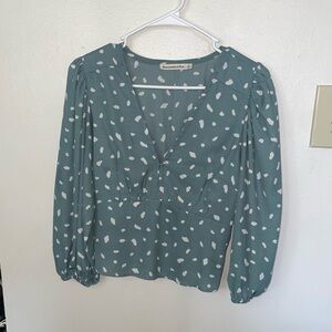 Women's Teal Polka Dot Top